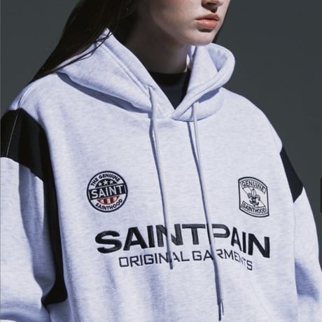 SAINT PAIN/Saint Club Varsity Hoodie "GRAY"