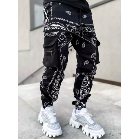 GUAPI/ Paisley cargo pants V2 ”BLACK”
