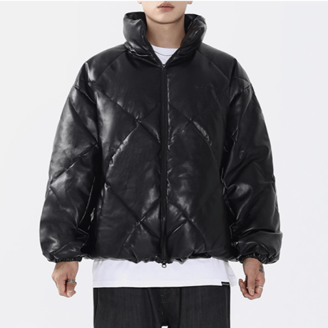 SAINT PAIN/Leather Puffer JACKET