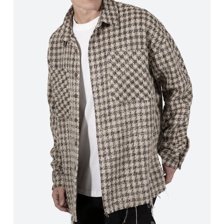 MNML/Tweed flannel Shirts BROWN