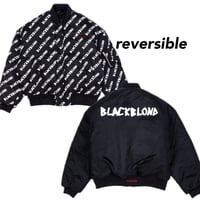 BLACK BLOND/REVERSIBLE SHORT BOMBER JACKET