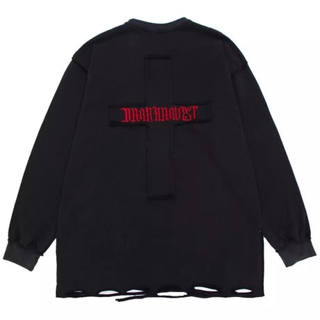 Mismatch NYC/Cross damage crewneck   BLACK