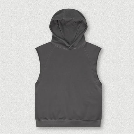 Mismatch NYC/Washed Cut OFF Hoodie  "GRAY"