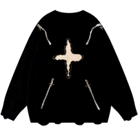 Mismatch NYC/ Mohair cross Knit  BLACK