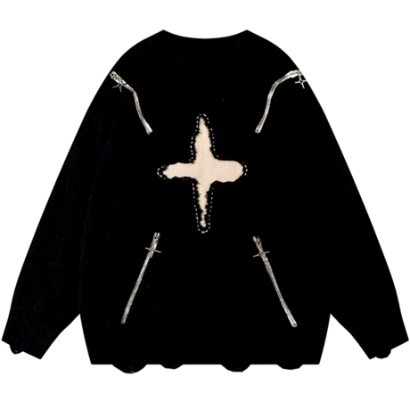 Mismatch NYC/ Mohair cross Knit  BLACK