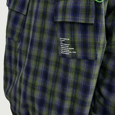 WOSS.official/Plaid Anorak Jacket GREEN