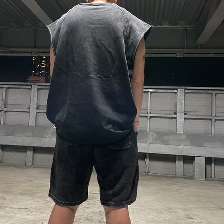 Mismatch NYC/Oversize CutOff Crewneck "Wash Black"