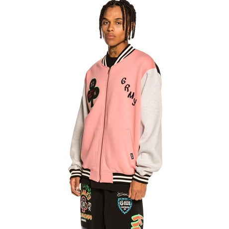 GRMY/ZIP UP  Baseball Jacket  "PINK"
