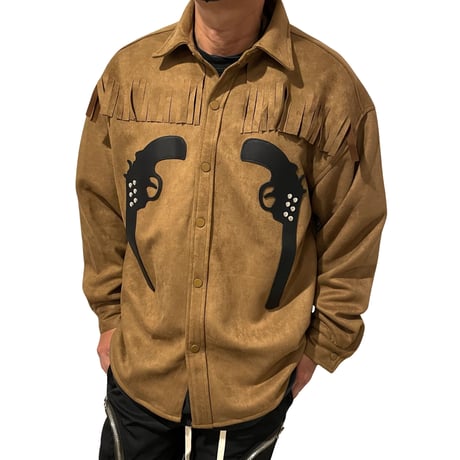 Mismatch NYC/GUN  Suede  shirts (BLACK /BROWN)