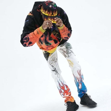 FNTY/Paint white denim  ブラック