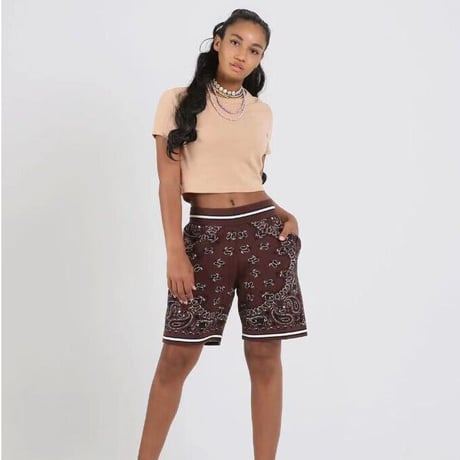 FNTY/ Knitted Paisley Shorts "BROWN"