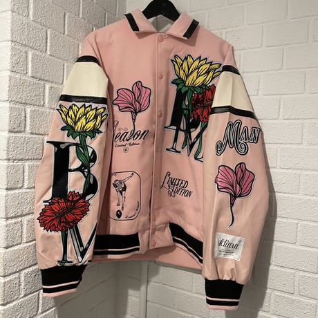 BOOHOO /Flower Baseball Jacket PINK