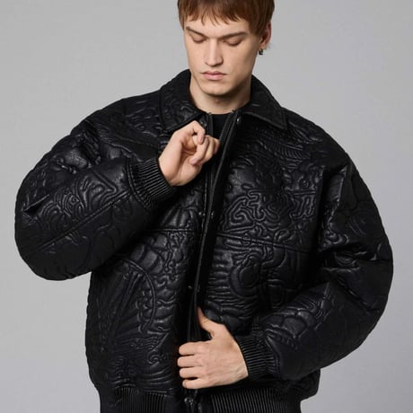 GRMY/ SAMPANS LEATHER JACKET  BLACK