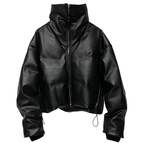 Mismatch NYC/Leather Short Puffer Jacket