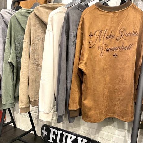 WOSS.official/ Oversized  Suede Hoodie GRAY