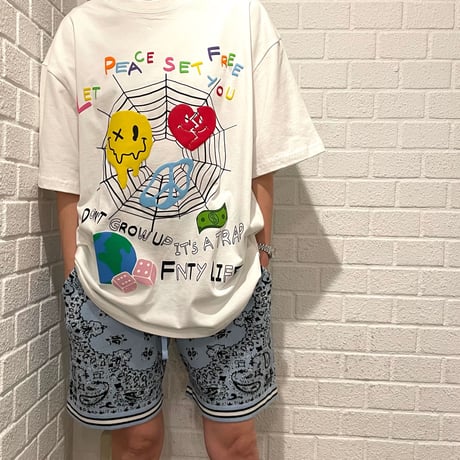FNTY/ Knitted Paisley Shorts "BLUE"