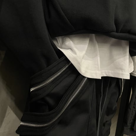 Mismatch Nyc /Layered Long Tshirt (WHITE/BLACK)