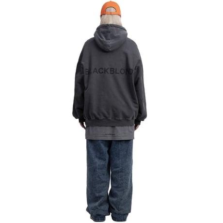 BLACK BLOND/BB logo smile  Hoodie  "VINTAGE BLACK"