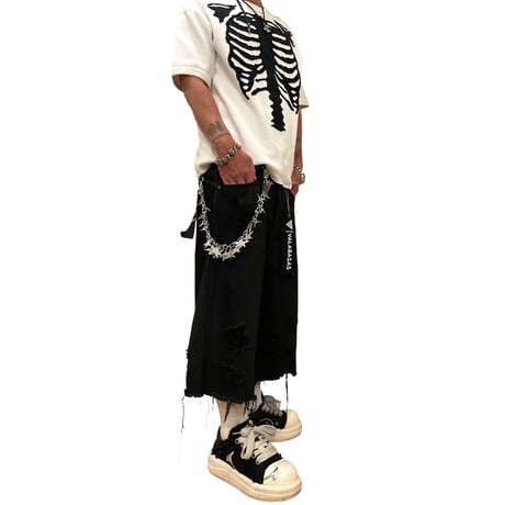 VALABASAS / Snapped Denim Shorts "Black Wax"