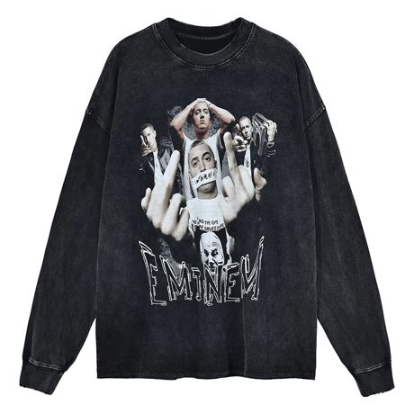 Mismatch NYC/Washed Black  EMINEM  Longsleeve Tee