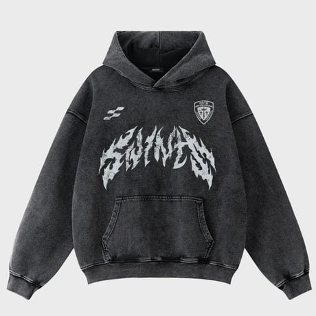 SAINT PAIN/Metal Logo wash hoodie