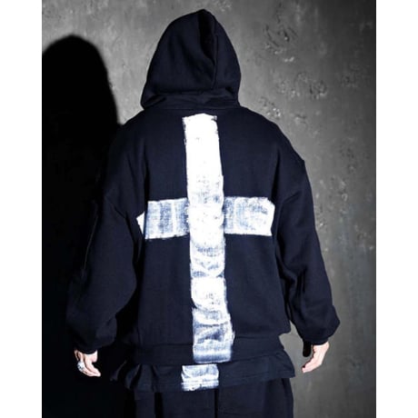 By The R/ Cross Paint Cotton Hoodie (SET UP)