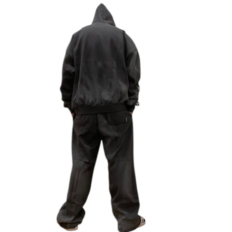 Spray Art Zip Hoodie(SET UP)  BLACK/GRAY