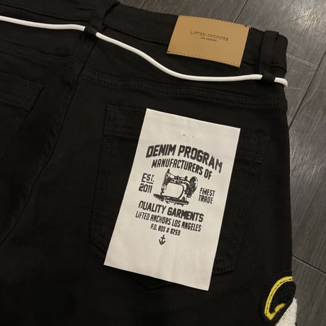LIFTED UNCHORS/PUFF Print  BLACK DENIM