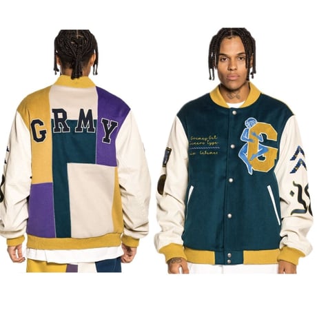 GRMY/WOOL Baseball Jacket "NAVY"