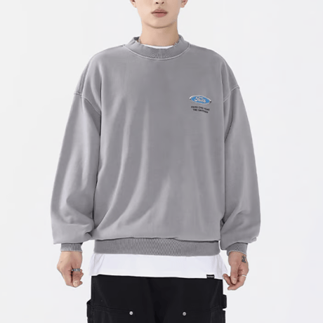 SAINT PAIN/Emblem Logo Wash Sweatshirt  GRAY
