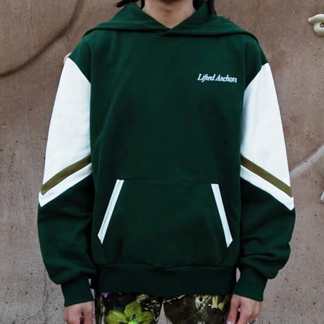 LIFTED ANCHORS/ Varcity 2way Zip Hoodie (Green)
