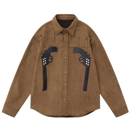 Mismatch NYC/GUN  Suede  shirts (BLACK /BROWN)