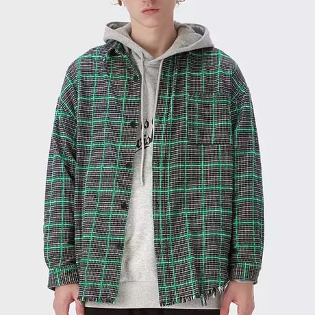 WOSS.official/ Green Flannel Shirts