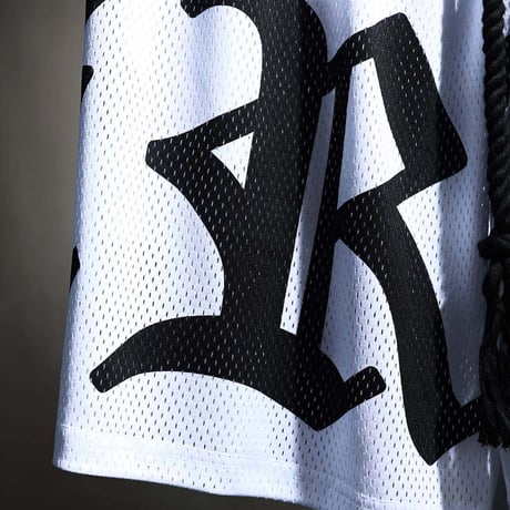 By The R/Big Lettering Mesh Shorts (Set UP)  WHITE