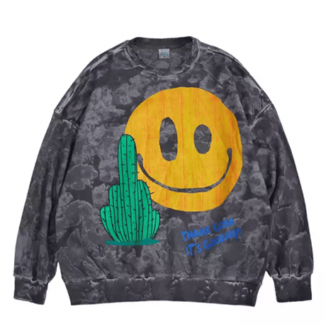 WOSS.official/Smile cuctus Crewneck 　”TIE DIE”