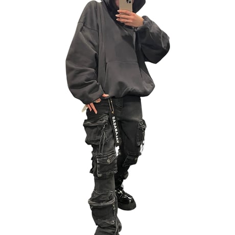 YEEZY GAP by BALENCIAGA /  Logo Hoodie  "WASH BLACK"