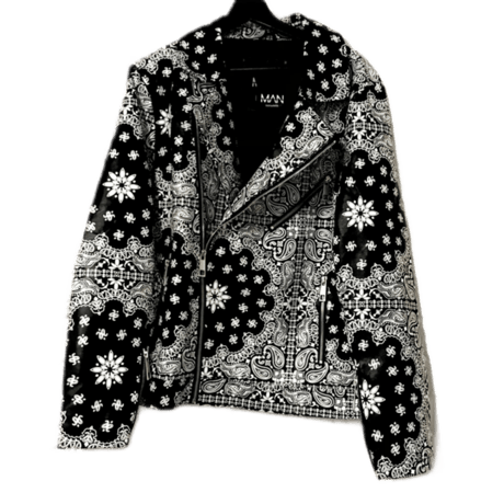 BOOHOO /BANDANA Biker Jacket