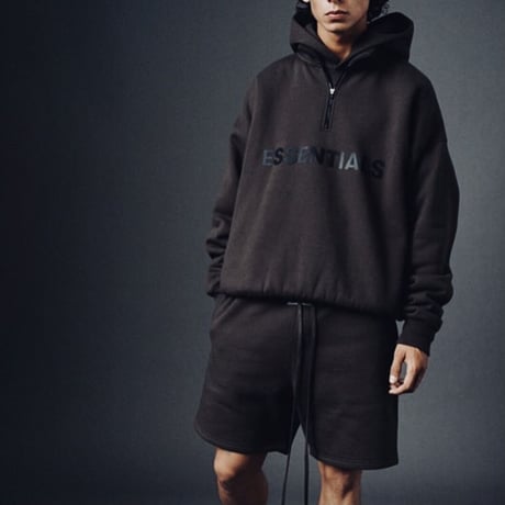 ESSENTIALS  fear of god /HALF ZIP pullover "BLACK"