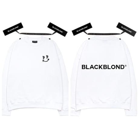 BLACK BLOND/BB logo smile  Crewneck Sweatshirt  (WHITE)