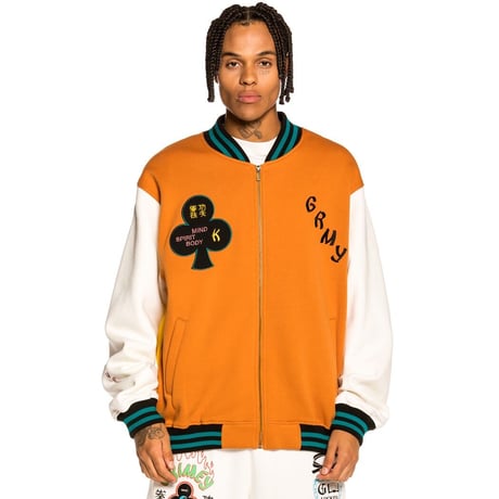 GRMY/ZIP UP  Baseball Jacket  "BRICK"