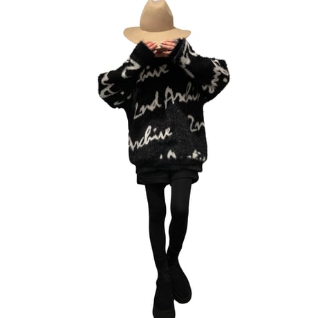 2nd archive/ Mohair lettering knit "BLACK"