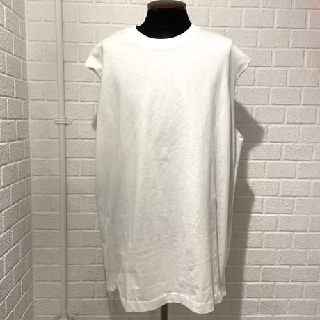 WOSS.official/CUT OFF No Sleeve Tshirts (Black/White)