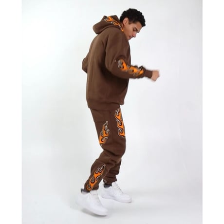 EPTM/FLAME SWEAT PANTS  ”BROWN"