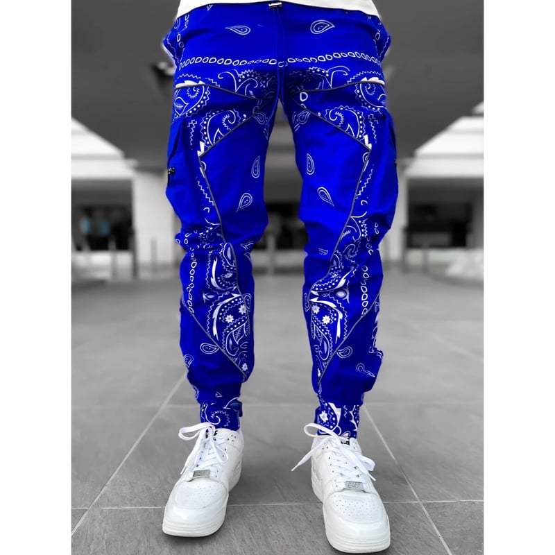 GUAPI/ Paisley cargo pants V2 ”BLUE” | BINGOSTA