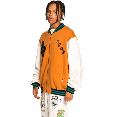 GRMY/ZIP UP  Baseball Jacket  "BRICK"