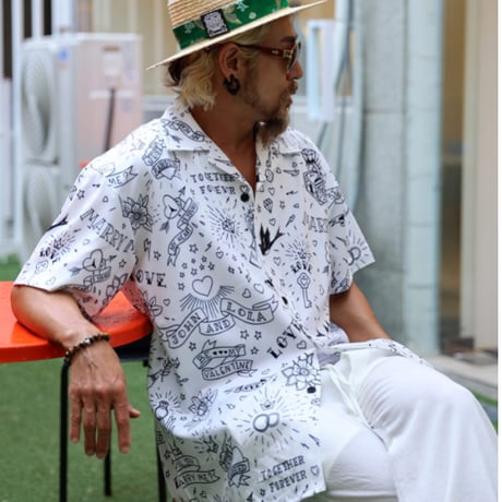 By The R/Tatoo Art Button Shirts "WHITE"