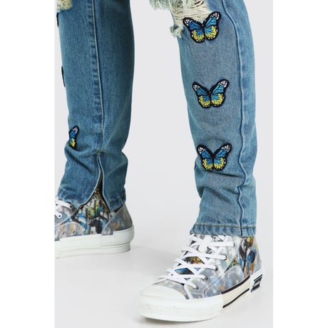 BOOHOO /BUTTERFLY denim pants