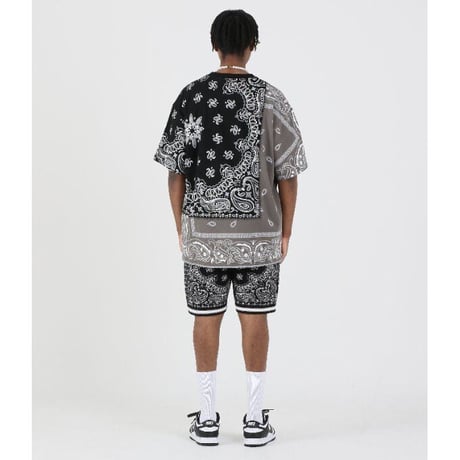 FNTY/ Knitted Paisley Shorts "BLACK"