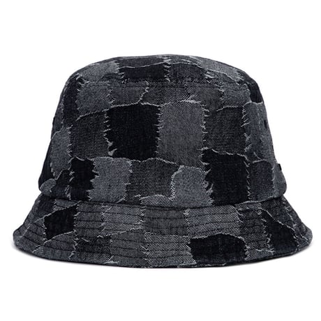 BLACK BLOND/Denim Patchwork HAT  "BLACK"