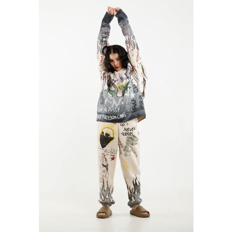 FNTY/Flying FLAME PANTS CREAM